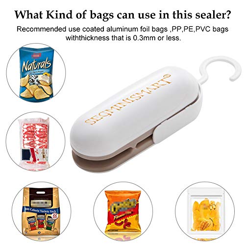 Mini Bag Sealer,Heat Sealer Machine,Mini Selladora de Bolsas de Plastico,2 in 1 Small Mini Portable Heat Sealer (Batería no incluida)