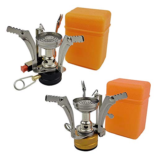 Mini Exterior del Quemador De Gas Estufa Que Acampa, Compacto Plegable Portátil Plegable Horno Utensilios De Cocina para Que Acampa Yendo De Pesca con Mochila,Negro