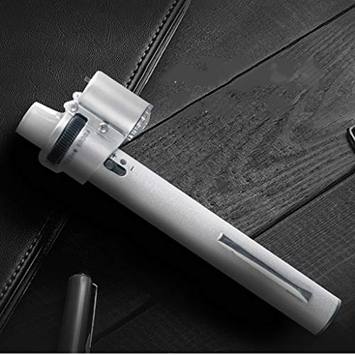 Mini Joyas antiguas Identificación Lupa Lupa de gran aumento Lupa con luz 100 veces Alta definición Pluma de luz led ajustable Microscopio portátil para ver la fermentación de té Identificación antifa
