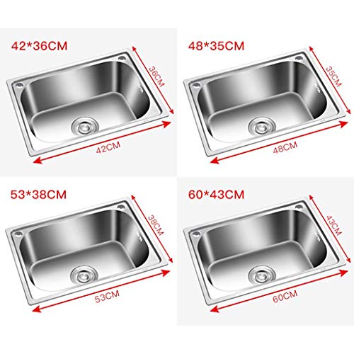 Mini Lavabo sobre-encimera Acero inoxidable Fregadero de Cocina Fregadero de un seno con accesorios,Montaje superior o instalación empotrada