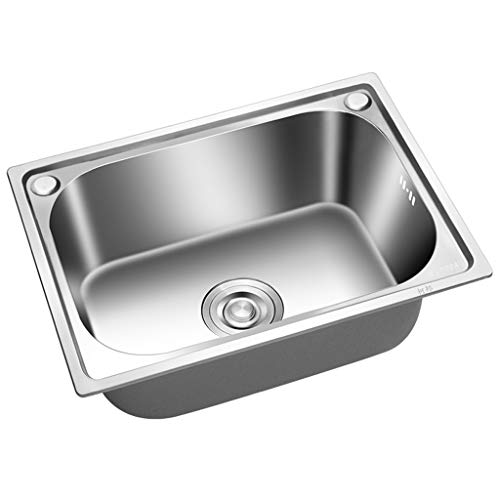 Mini Lavabo sobre-encimera Acero inoxidable Fregadero de Cocina Fregadero de un seno con accesorios,Montaje superior o instalación empotrada