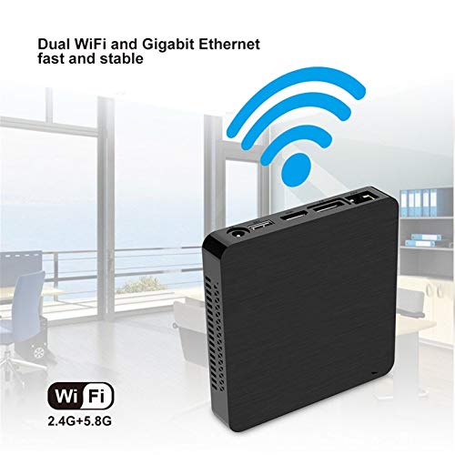 Mini PC Intel Atom Z8500-X5 Windows 10 Nueva PC de 4 GB + 64 GB 2.4 / Pantalla 5.8G WiFi BT4.0 HDMI + DP Dual (Plugs Type : US)