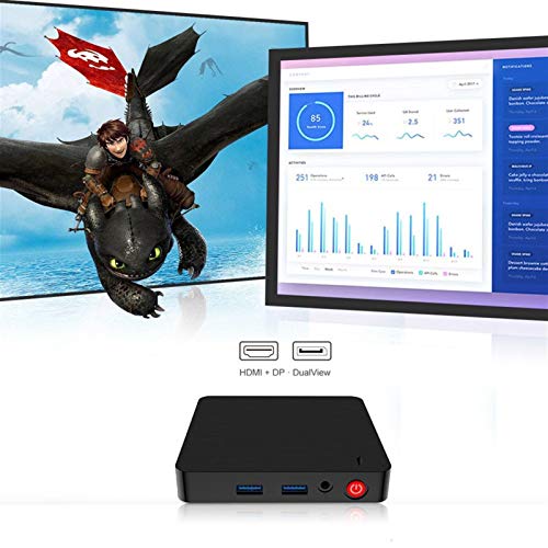Mini PC Intel Atom Z8500-X5 Windows 10 Nueva PC de 4 GB + 64 GB 2.4 / Pantalla 5.8G WiFi BT4.0 HDMI + DP Dual (Plugs Type : US)