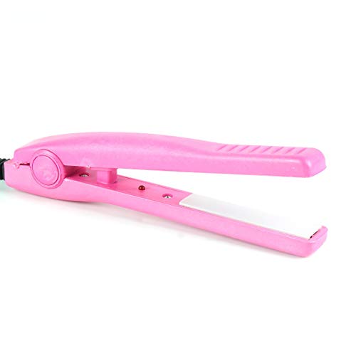 Mini plancha de pelo profesional Hierro Rosa Cerámica Pelos electrónicos Herramientas de peinado alisado Uso doméstico con color rosa - rosa