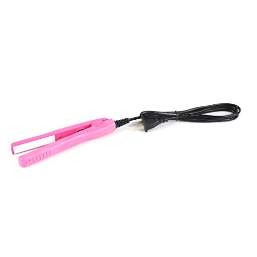 Mini plancha de pelo profesional Hierro Rosa Cerámica Pelos electrónicos Herramientas de peinado alisado Uso doméstico con color rosa - rosa