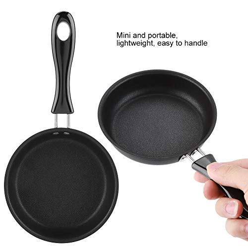Mini sartén de 12 cm, sartén de hierro, antiadherente, con asas para pequeño redondo, un huevo de desayuno, revestido con huevos Omelette
