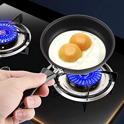 Mini sartén de 12 cm, sartén de hierro, antiadherente, con asas para pequeño redondo, un huevo de desayuno, revestido con huevos Omelette