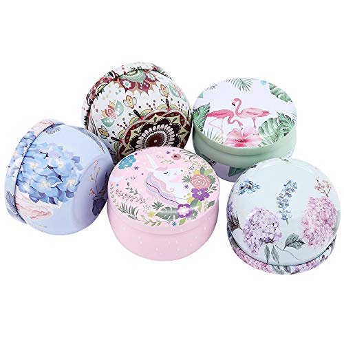Mini tarros de hojalata para hacer velas, recipiente de latas de metal vacío de color mezclado con tapas para almacenamiento en seco de especias, dulces, recuerdos de fiesta, bodas (12 piezas)