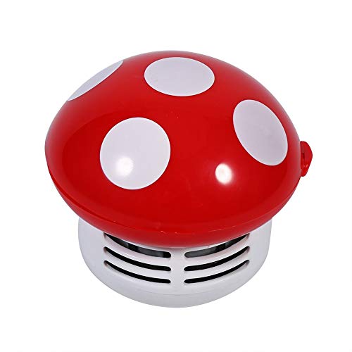 Miniaspirador para escritorio y teclado en forma de seta rojo