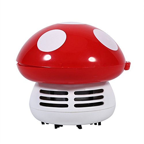 Miniaspirador para escritorio y teclado en forma de seta rojo