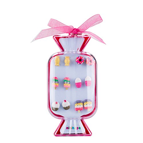 minihope Colorful postres Stud Pendientes Set para niños niñas en caja bonita