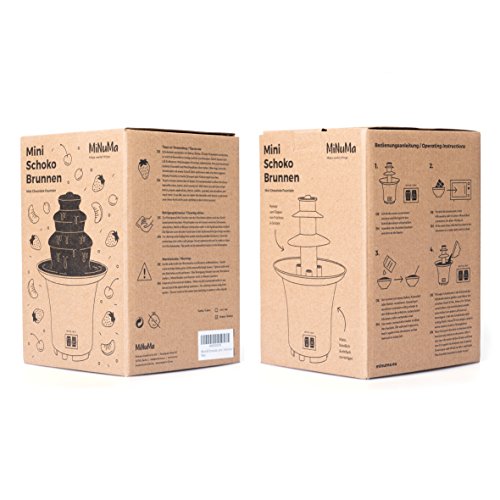 Minuma® Fuente de chocolate | Fondue para chocolate de tres pisos | Torre para postres | Marrón