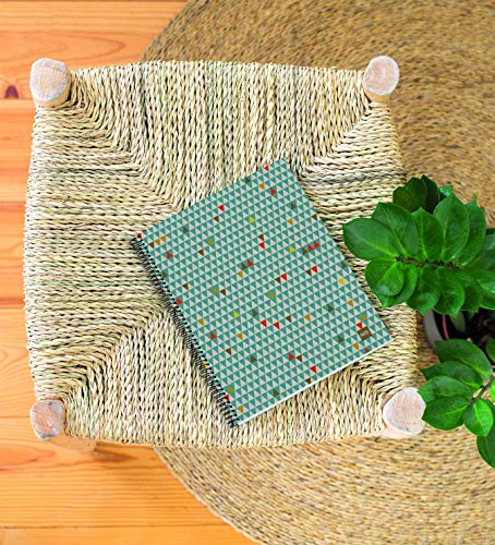 MIQUELRIUS - Cuaderno Notebook 100% Reciclado - 4 franjas de color, A4, 120 Hojas cuadriculadas 5mm, Papel 80 g, 4 Taladros, Cubierta de Cartón Reciclado, Diseño Ecotriangles