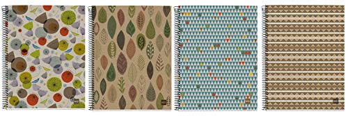 MIQUELRIUS - Cuaderno Notebook 100% Reciclado - 4 franjas de color, A4, 120 Hojas cuadriculadas 5mm, Papel 80 g, 4 Taladros, Cubierta de Cartón Reciclado, Diseño Ecotriangles
