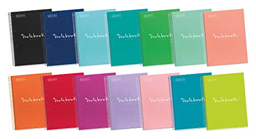 MIQUELRIUS - Cuaderno Notebook Emotions - 1 franja de color, A4, 80 Hojas con rayado punteado (Dots), Papel 90g, 4 Taladros, Cubierta de Cartón Extraduro, Color Menta