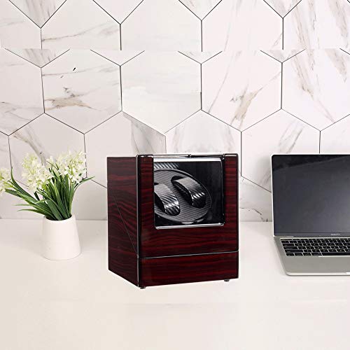 Mira enrollador automático Doble Enrollador De Reloj Enrollador Automático De Reloj Caja 2 + 0 Bobinado Automático Caja De Motor Reloj Mecánico Mesa Batidora Reloj Caja Giratoria Mira las devanaderas