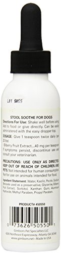Miracle Care Cuidado Natural para Perros; Stool Soothe para la diarrea con pectina, caolín, extracto de Fruta de arándano; 4 FL. onz.