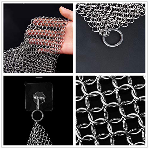 Mirrwin Limpiador de Hierro Fundido Acero Inoxidable Scrubber Alambre de Acero Inoxidable Estropajo Limpiador esponjas Espiral 4 Pulgadas 2 Piezas para ollas sartenes Parrillas y Mucho más