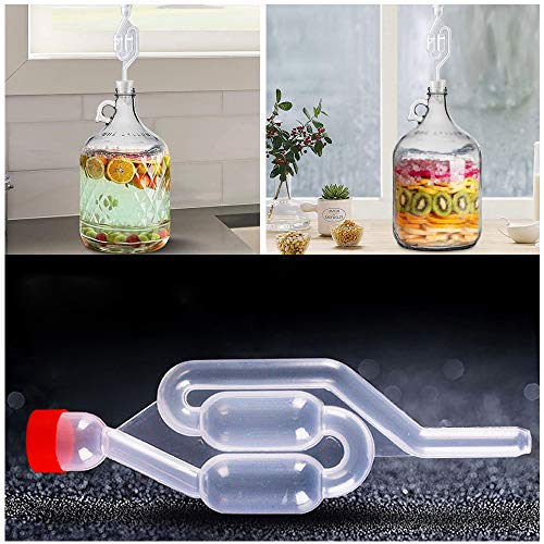 Mirrwin Tubos de Fermentación Válvula de Fermentación Tapón de Fermentación Fermentación del Vino a la Casa para Preservar el Hogar Elaborar Cerveza Hacer Vino Fermentar Chucrut Kimchi 4 Piezas