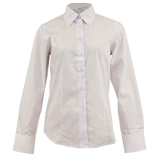 MISEMIYA - Camisa Uniforme Camarera SEÑORA con Mangas LARGAS MESERO DEPENDIENTA Barman COCTELERA PROMOTRORAS OFICCE Lady Blusa - Ref.826 - S, Blanco