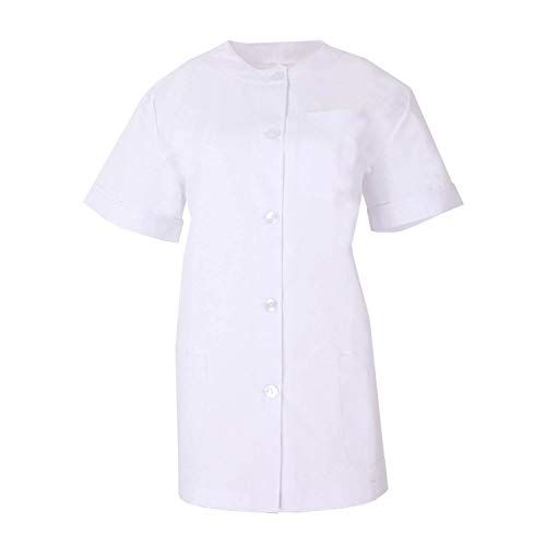 MISEMIYA - Casaca SEÑORA con BOTÓN Cuello Redondo Uniforme Laboral CLINICA Hospital Limpieza Veterinaria SANIDAD HOSTELERÍA- Ref.831 - L, Blanco