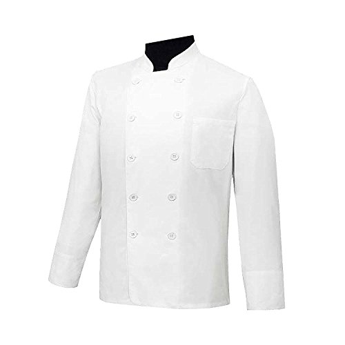 MISEMIYA - Chaqueta Cocinero Chaqueta Chef Mangas LARGAS MARMINTÓN SOLLASTRE GUISANDERO ADOBADOR Uniformes Cocina- Ref.842 - L, Blanco