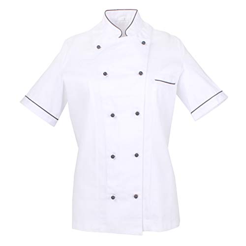 MISEMIYA - Chaquetas Chef Bar Restaurante Uniforme COCINERA Mangas Cortas - Ref.848B - XXL, Blanco