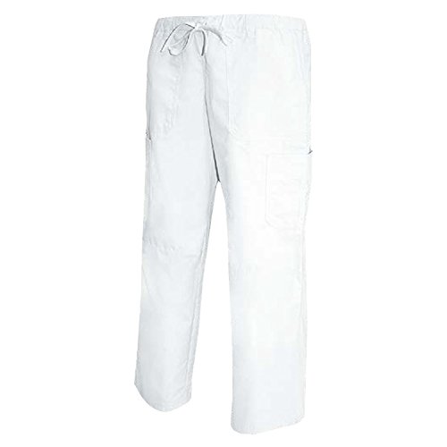 MISEMIYA - PANTALÓN Cintura Baja con CORDÓN Uniforme Laboral CLINICA Hospital Limpieza Veterinaria SANIDAD HOSTELERÍA Ref-Q8114 - X-Small, Blanco