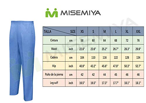 MISEMIYA - PANTALÓN Sanitarios Unisex Cintura ELÁSTICA Uniforme Laboral MÉDICO Enfermera Limpieza Veterinaria SANIDAD HOSTELERÍA- Ref.8312 - M, Blanco