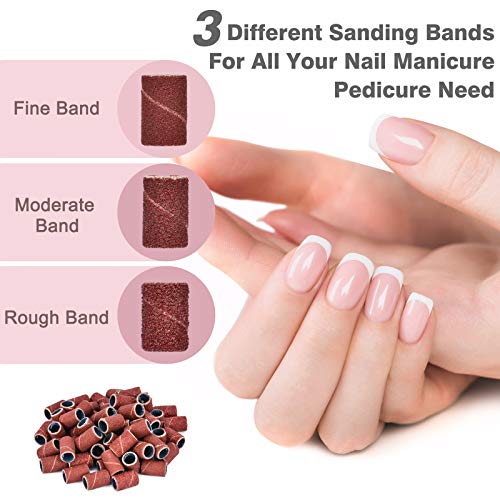Misiki Torno para Uñas Lima de Uñas Profesionales con 20000RPM Vlocidad Ajustable para Manicura Pedicura, Pintauñas Mujer y Manicura Personal de Bricolaje con 6 Tipos de Brocas y 66 bandas de lijado