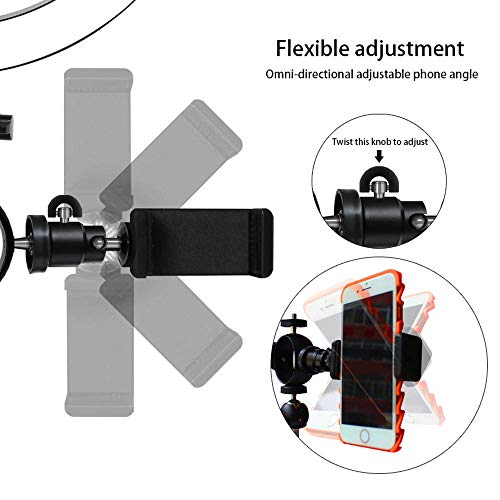 MissZZ Anillo de luz de 6"con Soporte para trípode y Soporte para Clip de teléfono para Video de Youtube, luz de Anillo LED para cámara de Escritorio para transmisión, Maquillaje, para Blog de bel
