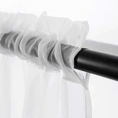 MIULEE Cortinas Poliéster Translucida de Dormitorio Moderno Ventana Visillos Salon para Sala Cuarto Dormitorio Comedor Salon Cocina Salón de Blanco 2 Unidades 140x260cm