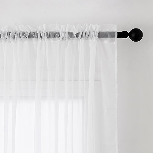 MIULEE Cortinas Poliéster Translucida de Dormitorio Moderno Ventana Visillos Salon para Sala Cuarto Dormitorio Comedor Salon Cocina Salón de Blanco 2 Unidades 140x260cm