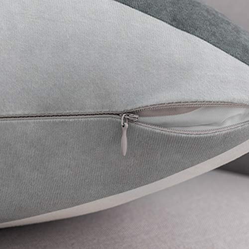 MIULEE Fundas de cojín para sofá Gamuza Sintética Almohada Caso de Diseño Geométrico Decorativas Fundas Cojines Verde Gris&Blanco 45x45 cm/18X18 2 Piezas