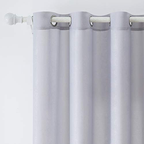 MIULEE Regalo Navidad 2 Cortinas Modernas para Ventana Super y Cómodas Decorativas para Casa Visillos Semitraslúcidos con 8 Anillas para Habitación Salón Cuarto Dormitorio 140 * 245cm Color Plateado