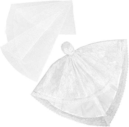 Miunana 1 Vestido de Novia con 1 Velo Vestir Ropa Boda Accesorios como Regalo para 11.5 Pulgadas 28 - 30 CM Muñeca - Blanco