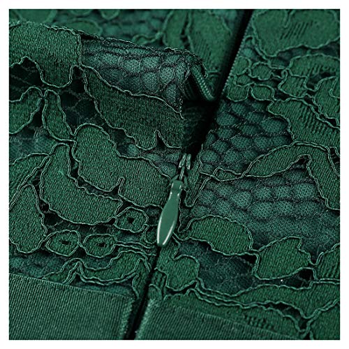 Miusol Encaje Gasa Alto Bajo Noche Vestido Largo para Mujer Verde X-Large