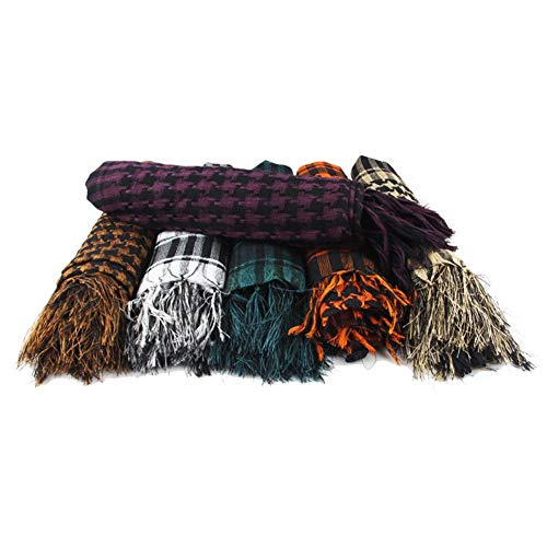 Miwaimao Butterme Unisex Algodón Shemagh Army Keffiyeh Bufanda de cuello protectora SAS Militar Desierto Tactical Head Wrap Tartan Patern Bufandas (azul), blanco