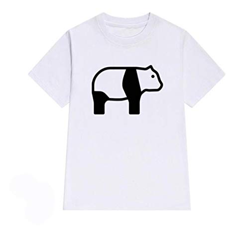 Miwaimao - Camiseta unisex con estampado de panda suelto, cuello redondo, cómodo, elástico, transpirable, poliéster