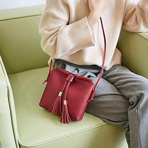 MJZHXM Lámparas Clavar Secador Bolso Bandolera de Las Mujeres Teléfono móvil Moneda Bolso Bandolera Monedero de Moda Simple (Color : Rojo, Size : S)