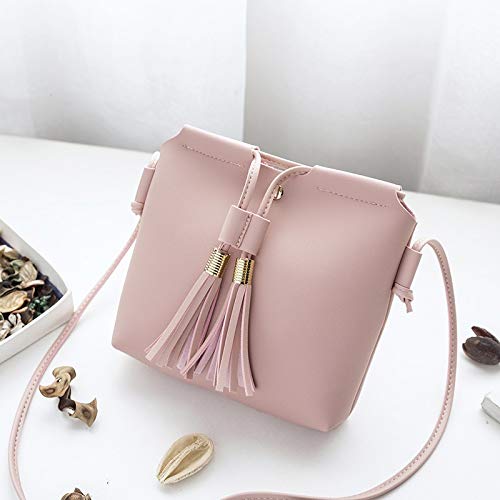 MJZHXM Lámparas Clavar Secador Bolso Bandolera de Las Mujeres Teléfono móvil Moneda Bolso Bandolera Monedero de Moda Simple (Color : Rosado, Size : S)