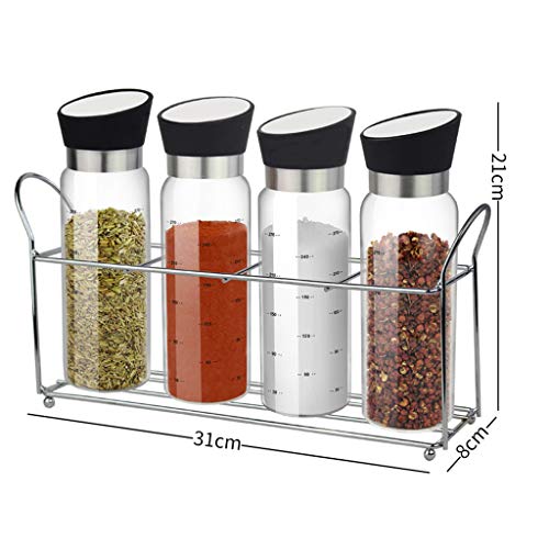 MKJYDM Creativo De Vidrio Giratorio Cruet Capacidad Opcional Botella de condimento de Cocina. (Size : 4)