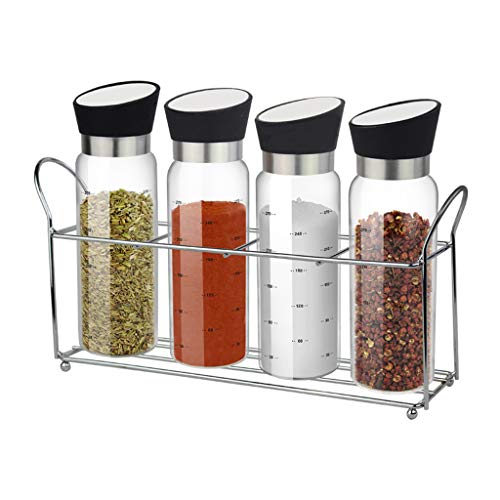 MKJYDM Creativo De Vidrio Giratorio Cruet Capacidad Opcional Botella de condimento de Cocina. (Size : 4)
