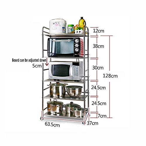 MKJYDM Estante de la Cocina Estante de la panadería Horno de microondas Carro de Almacenamiento Vertical Soporte de Estante Almacenamiento de Cocina (Size : 63.5x37x128cm)