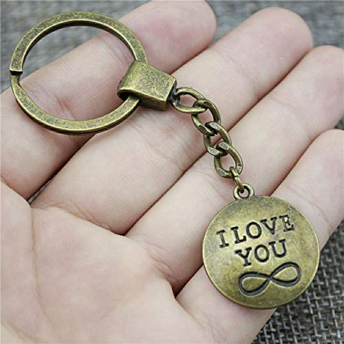 MKNZOME Llavero de metal de moda 28 x 24 mm I Love You Infinity llaveros