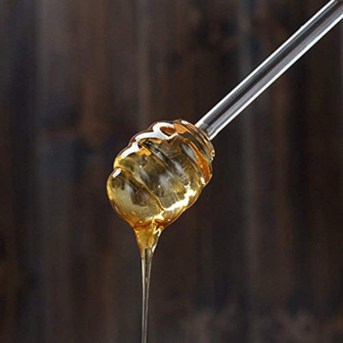 Mkouo cristal tarro de miel con balancín, claro, 9 onzas