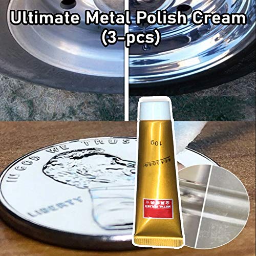 MLDFS Pulidor de Monedas Antiguas, Crema para pulir Metales, Pasta removedora de óxido, Pasta de Limpieza de Acero Inoxidable, Potente Limpiador para cocinas de Coches de Metal (3 Botellas)