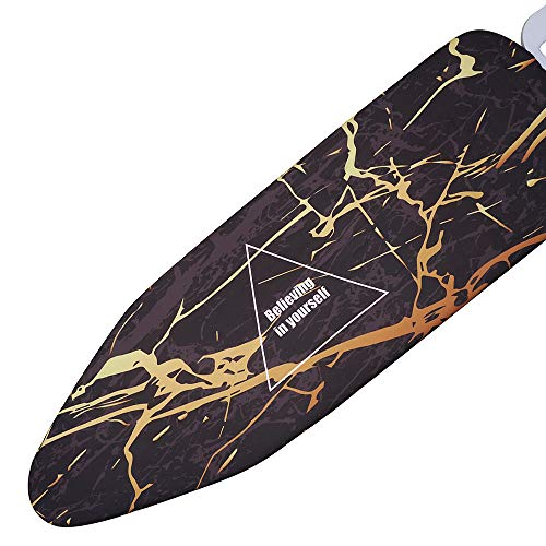 MLWTB 3 Fundas para Tabla de Planchar de mármol Negro y Amarillo de imitación Agrietado, 140 x 50 cm