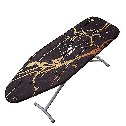 MLWTB 3 Fundas para Tabla de Planchar de mármol Negro y Amarillo de imitación Agrietado, 140 x 50 cm