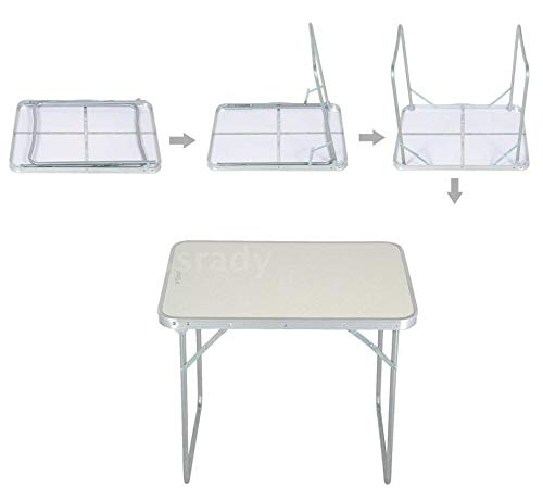 M&M's Mesa Plegable de Aluminio portátil Camping Terraza Jardín Mesa para la Playa Gris
